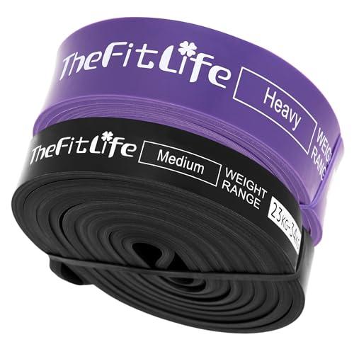 TheFitLife トレーニングチューブ 筋トレチューブ 懸垂チューブ (黒/紫