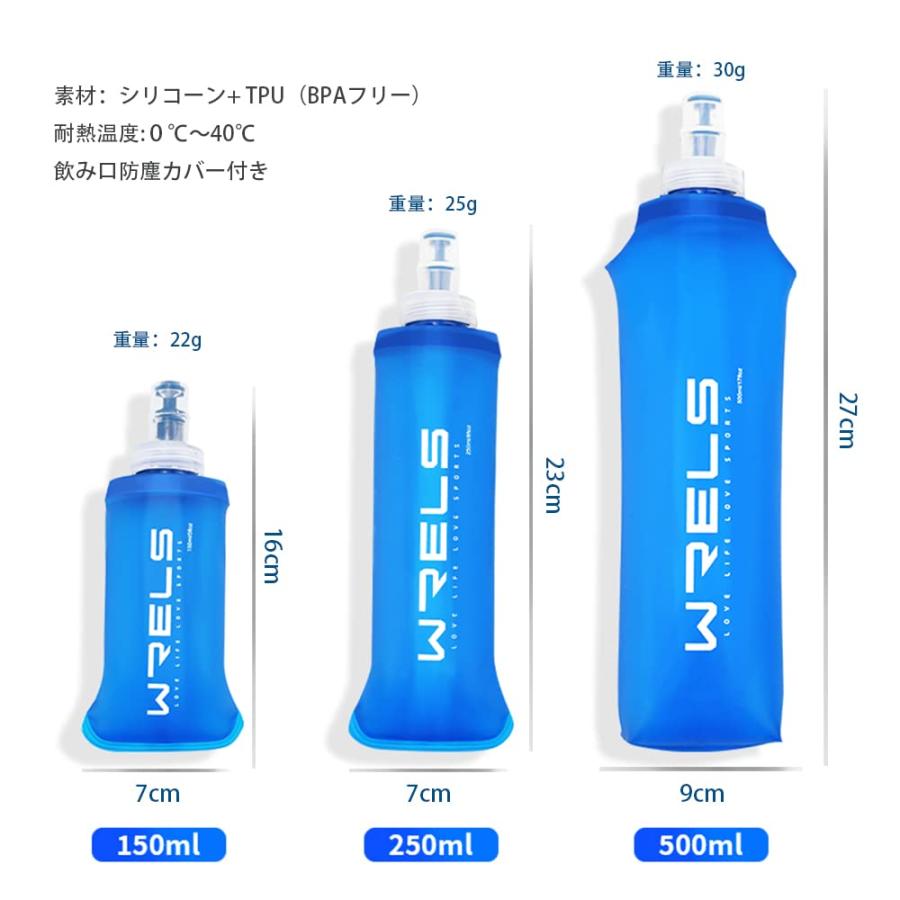 ソフトフラスク ハイドレーション ランニング ボトル 水筒 150ml