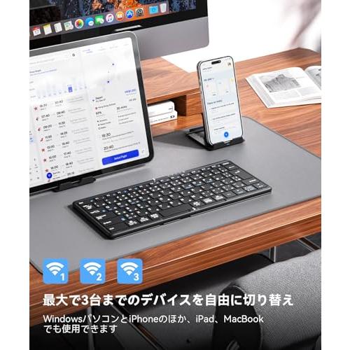 2025革新版Omikamo キーボード ワイヤレス 折りたたみ式 JIS標準日本語 