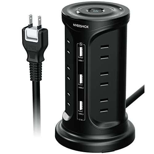 電源タップ タワー型 usbコンセント 延長コード 2m 雷ガード 固定