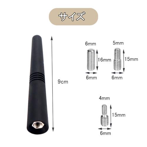 LIKENNY ショートアンテナ 車アンテナ ラジオアンテナ カーボン