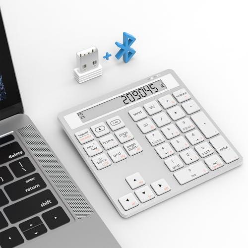 テンキー Bluetooth / 2.4Gワイヤレス 数字 キーボード 電卓超薄型