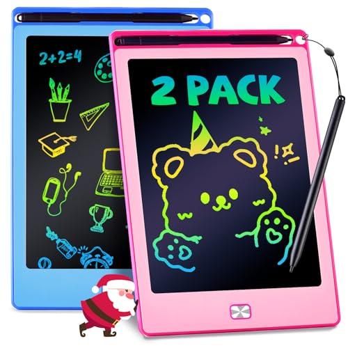 POPERFUN 2枚 8.5インチ電子メモパッド 高輝度 電池 お絵描きボード ロック機能付き ワンタッチ消去 おもちゃ ブギーボード 知育玩 | 