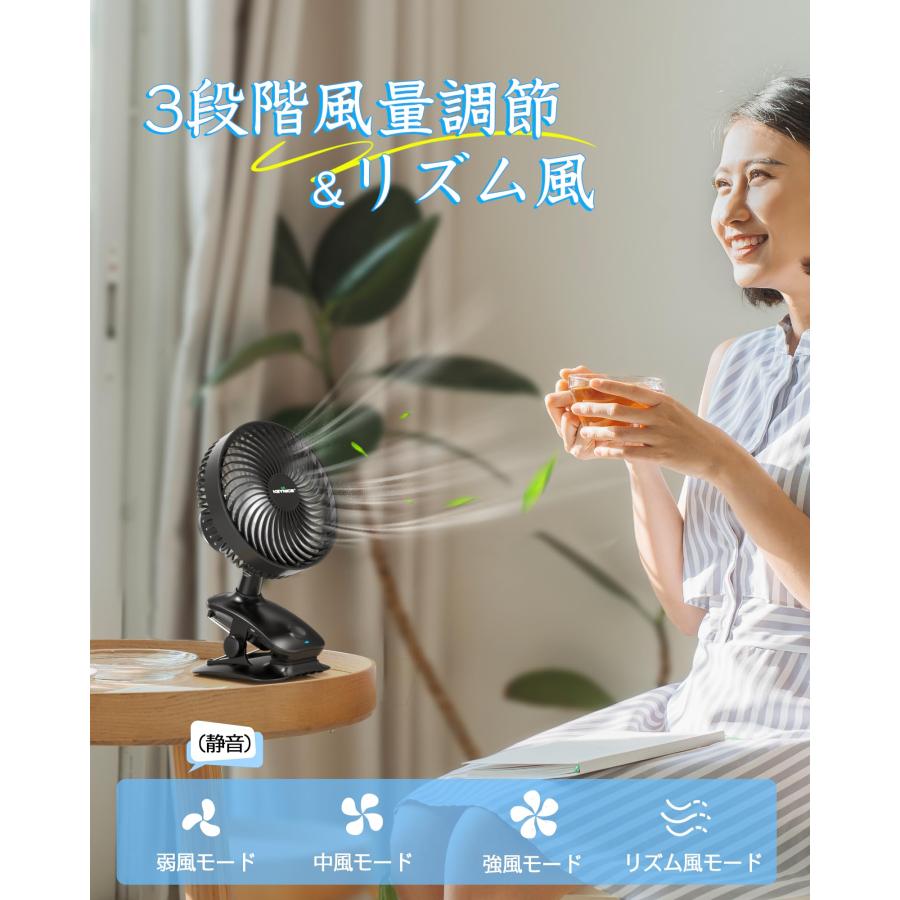 KEYNICE 卓上扇風機 静音 小型 自動首振り 5段階タイマー 10000m Amazon | 【10000mAh&自動首振り】KEYNICE USB卓上扇風機 静音