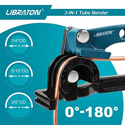 LIBRATON パイプベンダー 銅管ベンダー 1/4 5/16 3/8 軟質金属パイプ用 