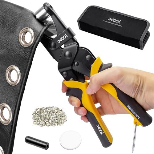 XOOL 10mm両面ハトメパンチ 磁石付き 両面ハト??応 ハト?工具セット