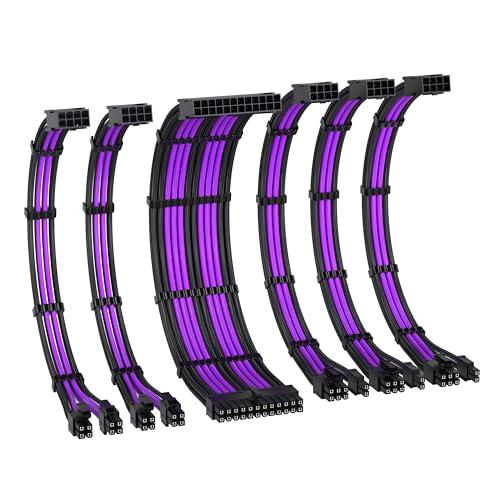 EZDIY-FAB PC電源延長スリーブケーブル 16AWG 高性能銅芯 高耐久 24