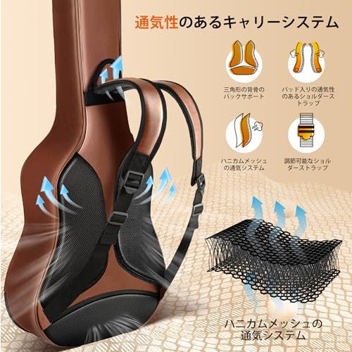 CAHAYA アコースティックギターケース 15mm厚手パッド ハニカム