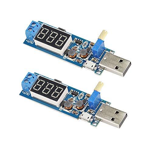 KKHMF 2個 USB DC-DC昇降圧コンバータ 5V~1.2V 5V~24V昇圧降圧電圧
