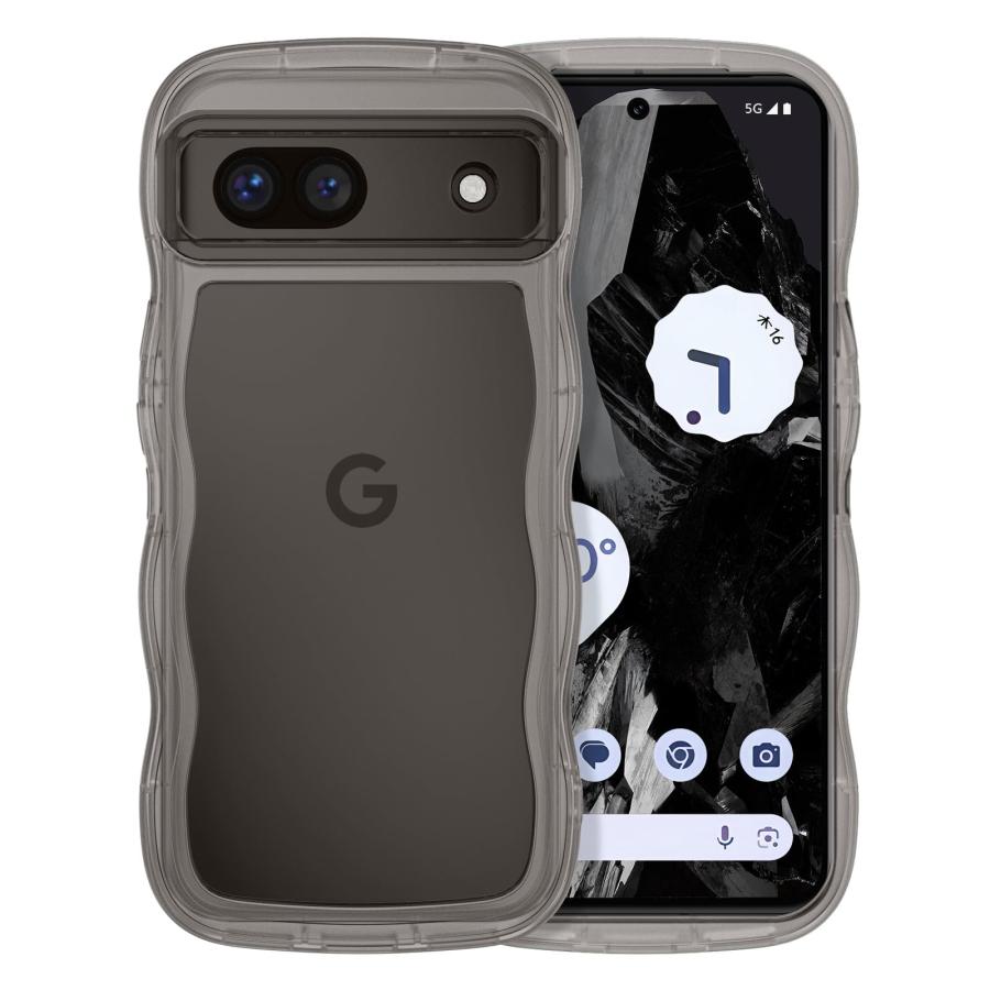 【最終値下げ】Google Pixel 8a ブラック クリアケース付き GUAGUA Google Pixel 8A ケース クリア ウェーブ ピクセル 8a ソフト