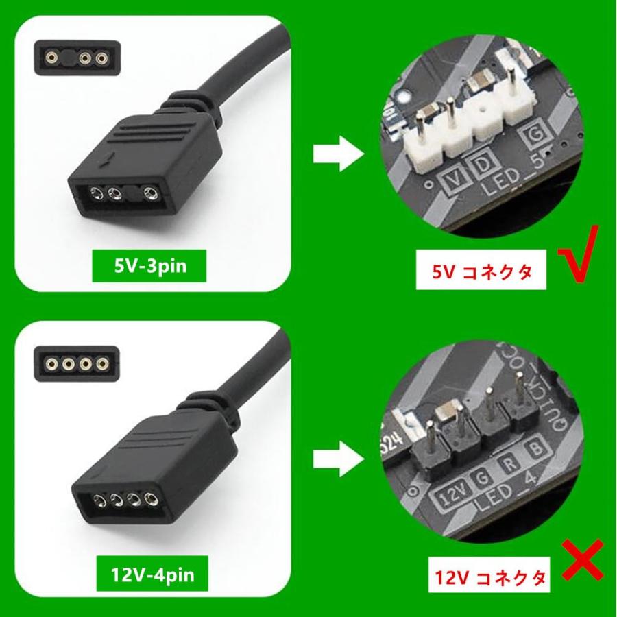 サムコス ARGBファン用電源ケーブル 5V3ピン 4分岐ケーブル 30cm LED用
