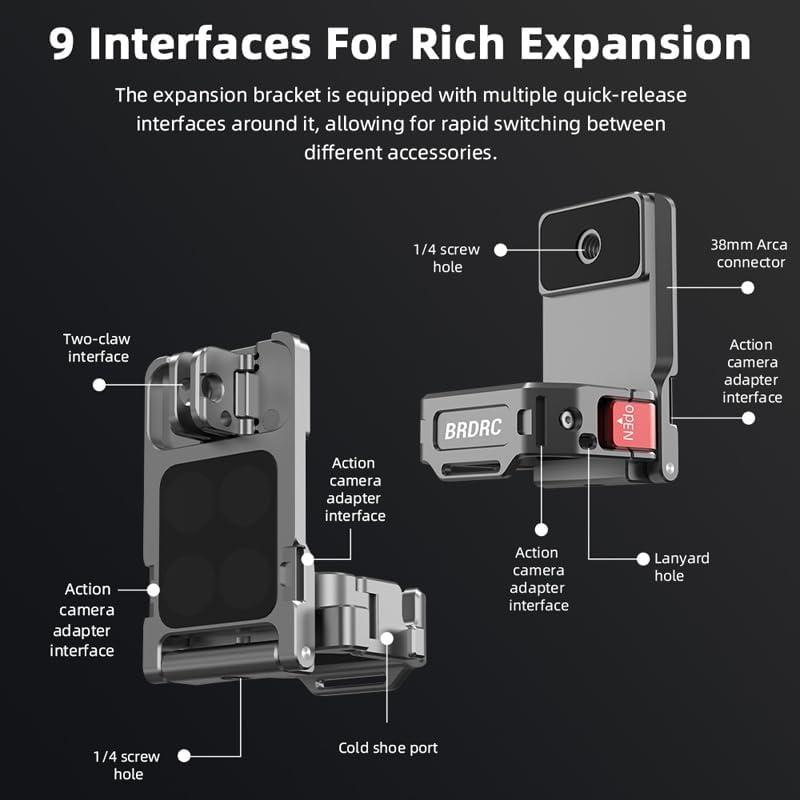 DJI Osmo Pocket 3 対応 拡張アダプター アルミニウム 磁気マウント