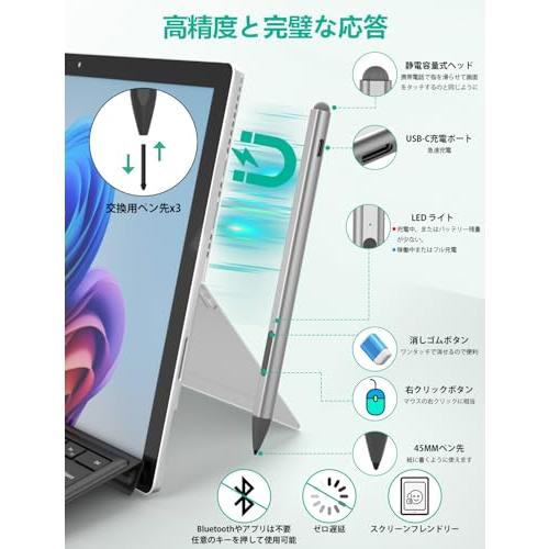 Surface ペンSurface用タッチペンWindows 11AI+PC 4096筆圧感知/磁気