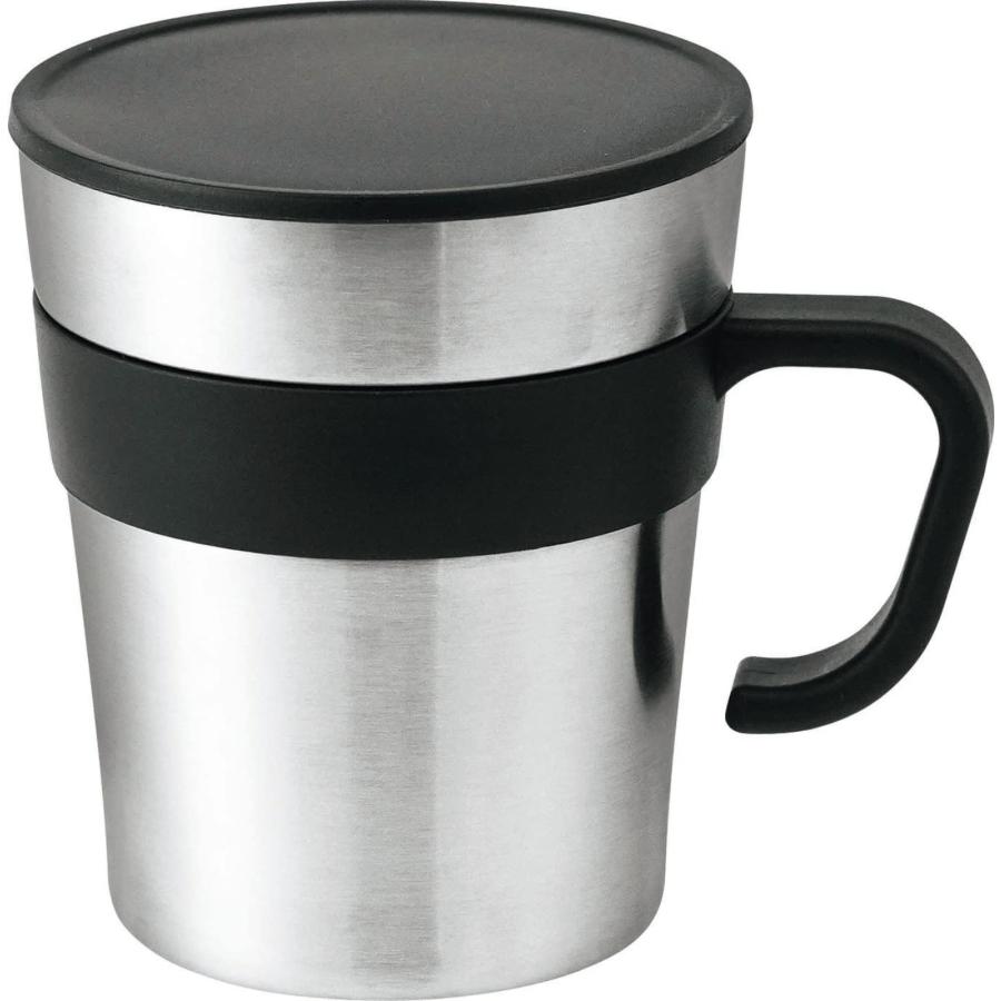 カクセー マグカップ シルバー 250ml フタ付き 真空二重構造 保温 保冷 丈夫なステンレス製 アンカラーズ UC-05 | 