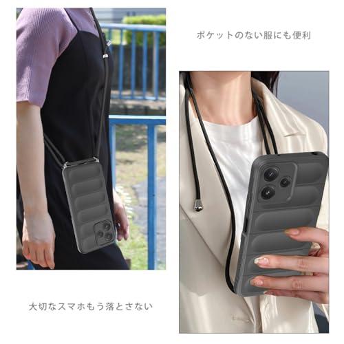 Redmi 12 5G ケース ネックストラップ 耐衝撃 肩掛け 斜めかけ 首掛け
