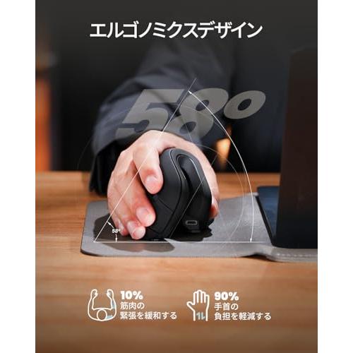 ProtoArc EM11 NL エルゴノミクスマウス 縦型58° 静音 無線p ProtoArc EM11 NL エルゴノミクスマウス 縦型58° 静音 無線 Bluetooth