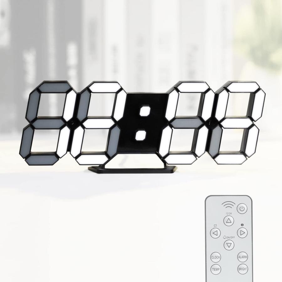 KOSUMOSU デジタル時計 LED時計 壁掛け時計 明るさ自動感応 3D置き時計