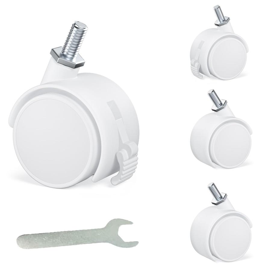 DEWEL キャスター M8ネジ式キャスター ストッパー付き 50径 360度回転