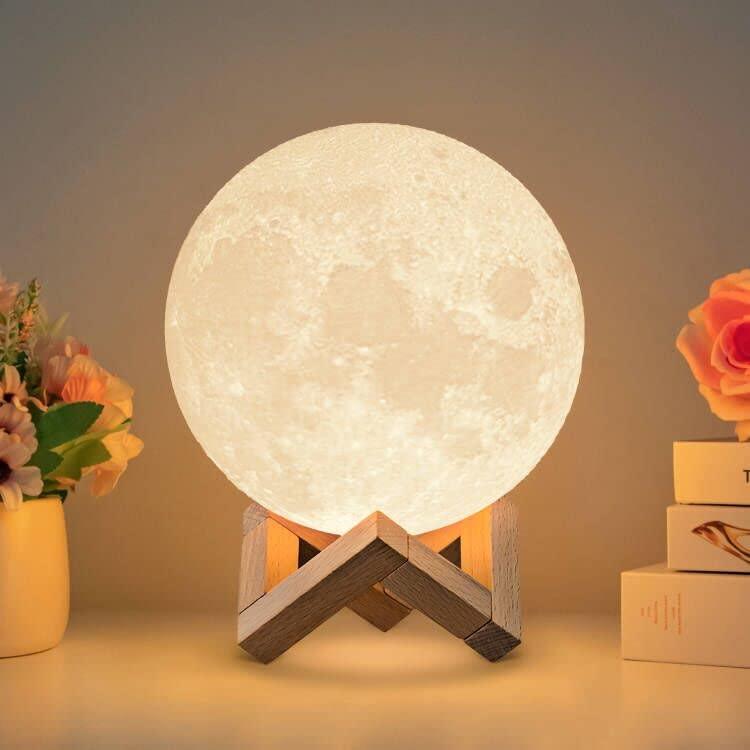 gloture 浮く リアルな満月 間接照明 3Dプリント13cm おしゃれ充電