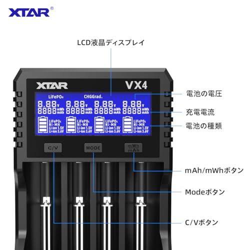 【新着商品】XTAR VX4 V2電池充電器 単三·単四 1.5Vリチウム電池/ XTAR VX4電池充電器 単三・単四 1.5Vリチウム電池/1.2Vニッケル水素