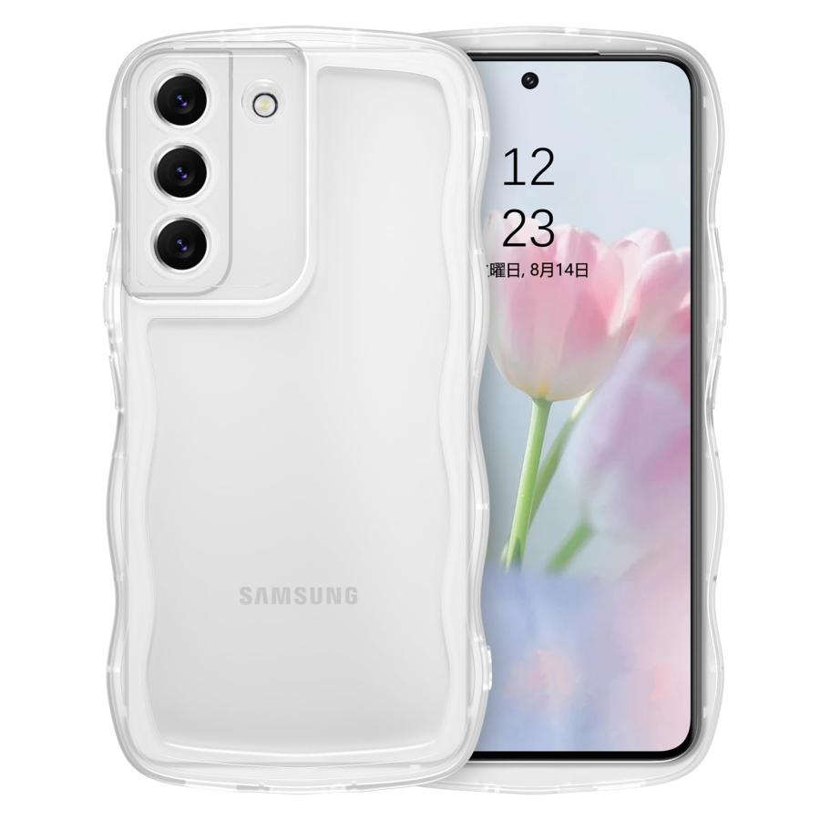 VENINGO Galaxy S22 ケース ギャラクシーS22 クリア ウェーブ おしゃれ