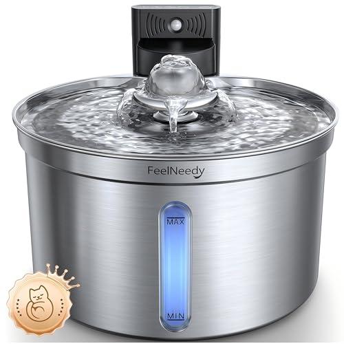 猫 給水器 コードレス充電式 自動 FEELNEEDYステンレス製 ペット用