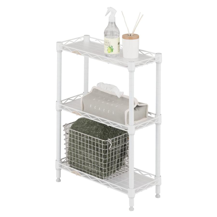 ドウシシャ ルミナス ラテ 隙間収納ラック 幅20cm 奥行45 3段 ホワイト