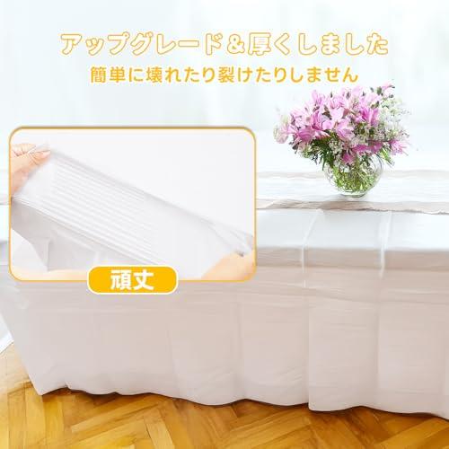 Mocamoro テーブルクロス 使い捨て 12枚 白 プラスチック 防水 高耐久
