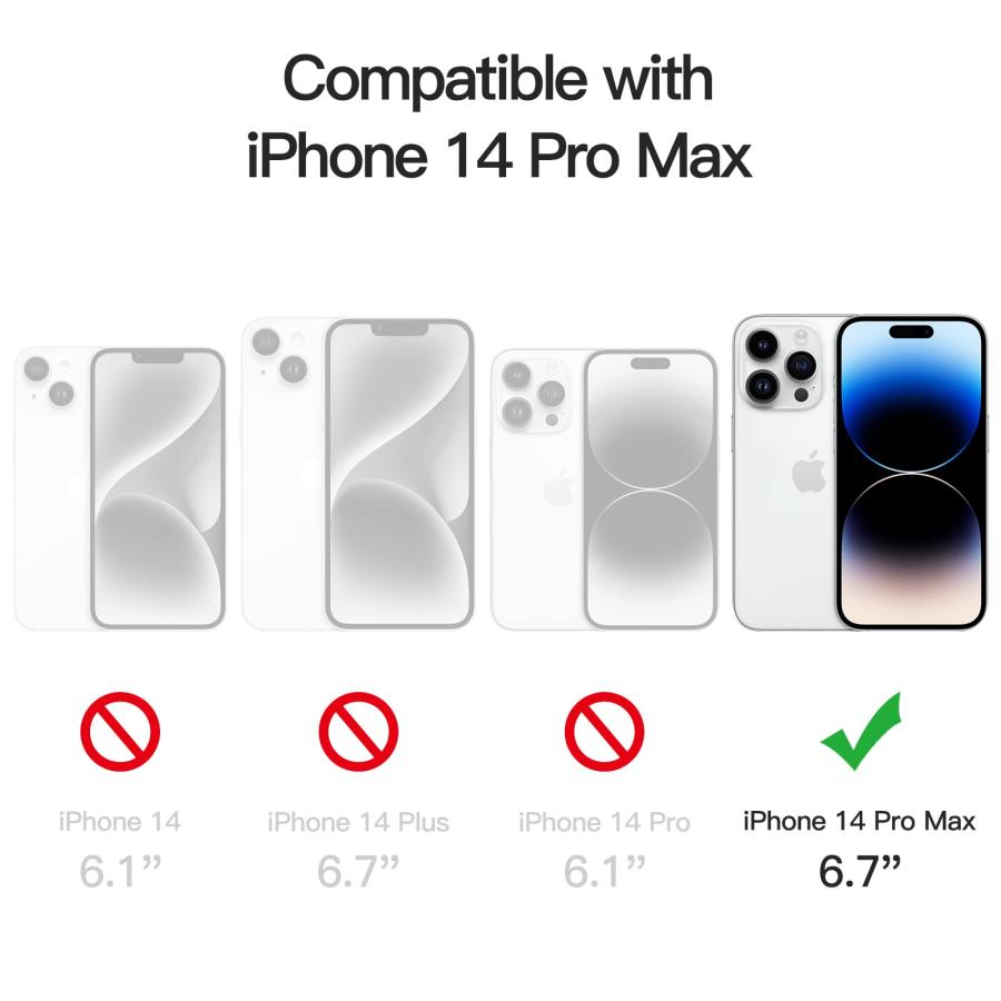 JEDirect iPhone14ProMax 6.7インチ用 (14 Pro Max) マグネット ケース