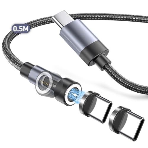 マグネット 充電ケーブル 0.5m USB-C & USB-Cケーブル 急速充電 PD60W