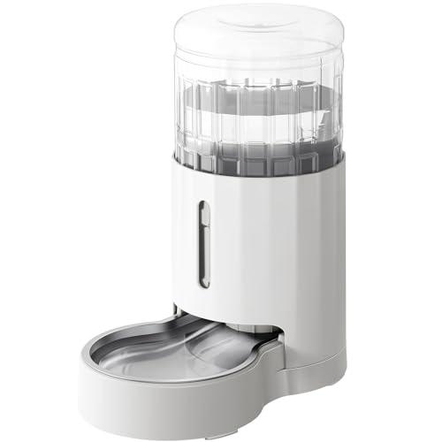 JUNSPOWペット給水器、4L重力式大容量ステンレス製給水器、自動ペット