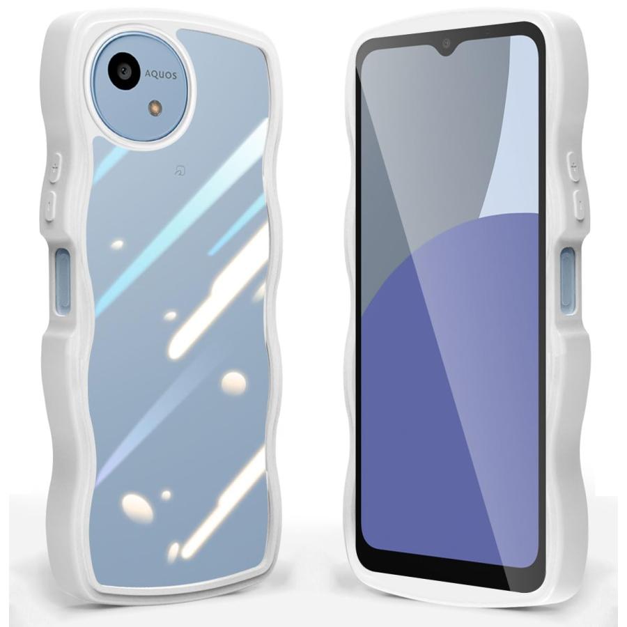 AQUOS wish4 SH-52E ケース クリア 波状フレーム グーグル Aquos Wish4