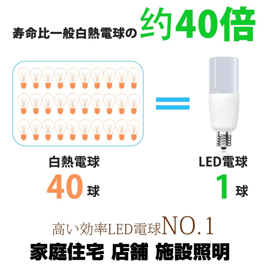 E17OKALUMI LED電球 T形タイプ 口金直径17mm 60w 100w形相当 昼白色