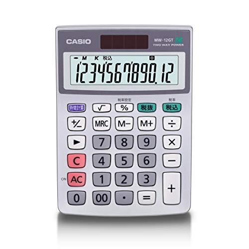 カシオ グリーン購入法適合電卓 12桁 ミニジャストタイプ MW-12GT-N