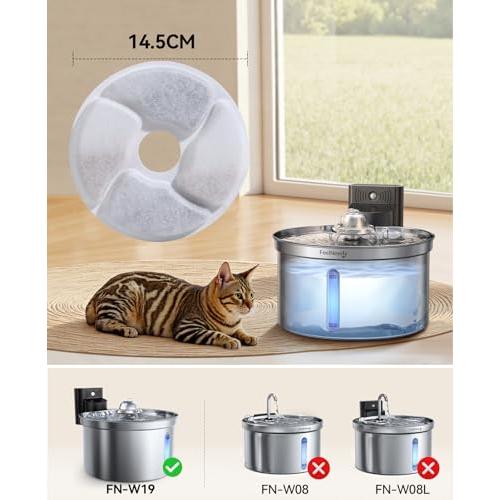 FEELNEEDY 猫 給水器 コードレス用フィルター6個+ポンプスポンジ6個