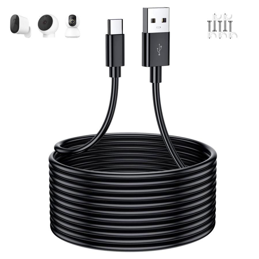 USB Type-Cケーブル 3M USB A to USB Cケーブル 防犯カメラ給電 XiaoMi カメラ 2K/IMOU/EZVIZ/YE | 