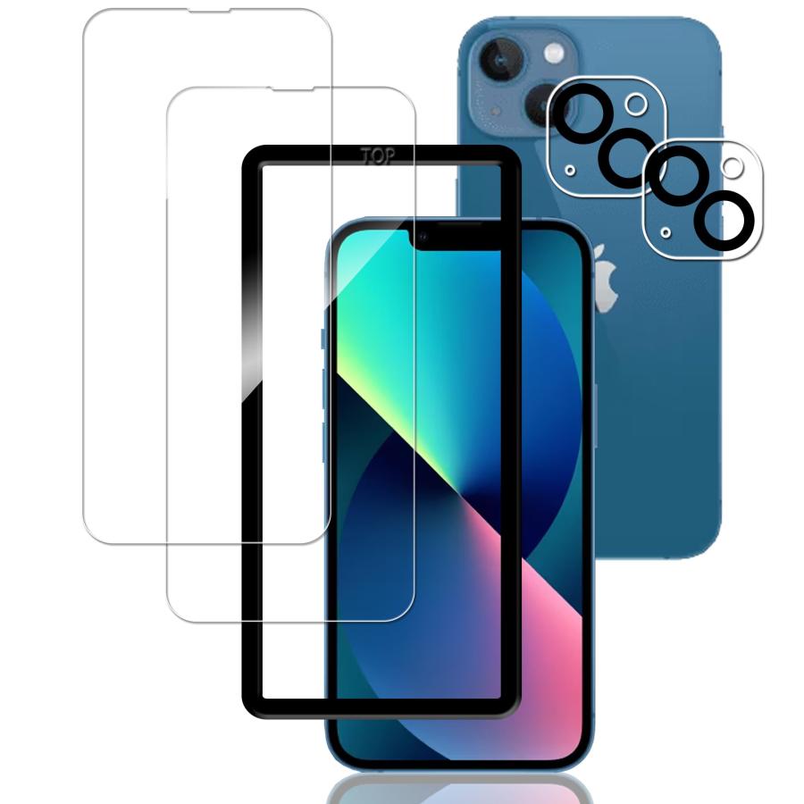 Apple iPhone 13mini 本体、ガラスフィルム2枚付き KPNS ガラスフィルム iPhone13 mini 用 (2枚)ガラスフィルム +