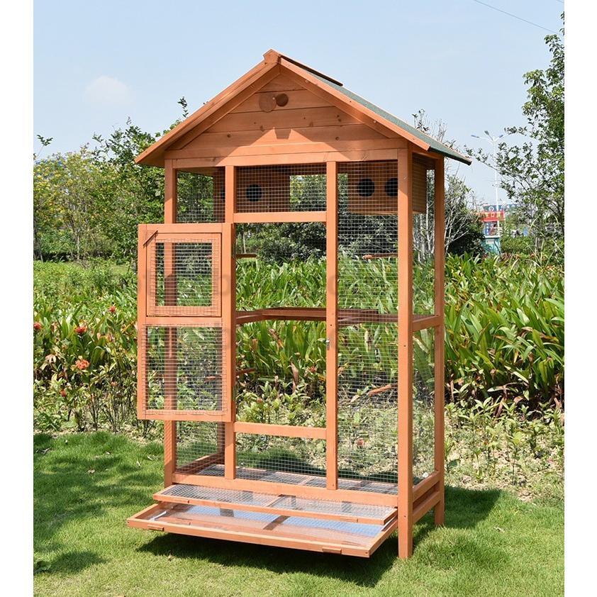 【新品】 庭用ペットケージ 大型鳥かご 鳥かご 飼育ケージ 小動物ケージ【動物の部屋】組立式 天然杉材 防腐材 安定性抜群 ご自分で取り付ける必要がある 【DGJ9079565154】(31652円)