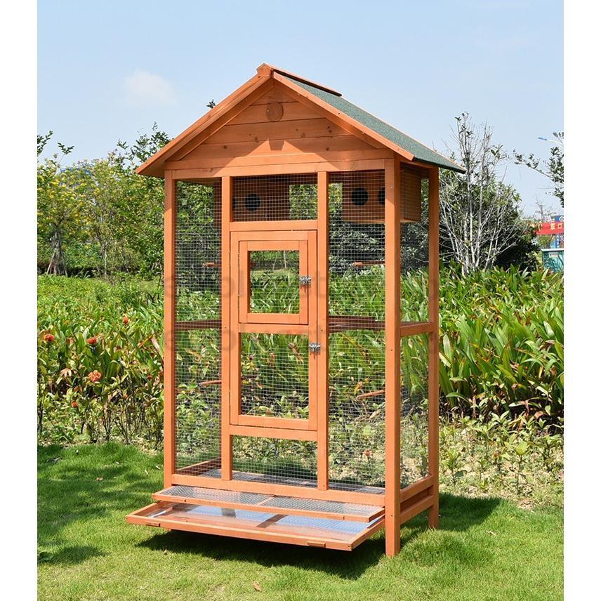 【新品】 庭用ペットケージ 大型鳥かご 鳥かご 飼育ケージ 小動物ケージ【動物の部屋】組立式 天然杉材 防腐材 安定性抜群 ご自分で取り付ける必要がある 【DGJ9079565154】(31652円)