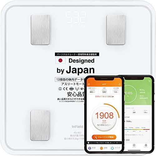 InField AI× 体重計 体組成計 高精度 体脂肪計 トレーナー全面監修 スマホ連動 体重/体脂肪率/BMI/皮下脂肪/内臓脂肪