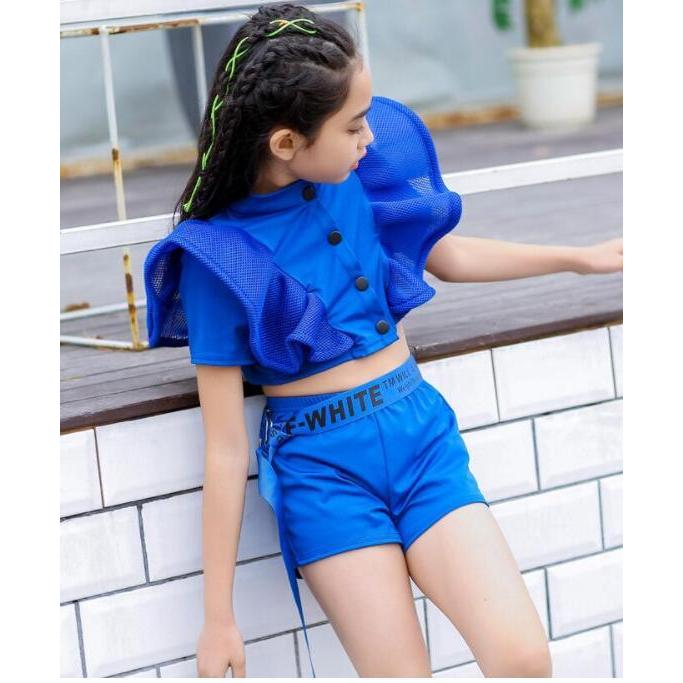 送料無料 ダンス衣裳 ジャズダンス 女の子 子供服 パンツセット トップス ショートパンツ ストリート Jazz Hiphop 舞台演出服 ステージ衣装 チアガール Materialworldblog Com