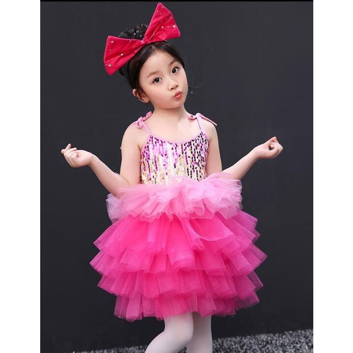 数量限定価格 キッズ子供服 ダンス衣装 女の子 ワンピース チュール重ね スパンコール付き ピアノ演奏会 発表会演出服団体服 髪飾りと靴下付き 二枚送料無料 Cisama Sc Gov Br