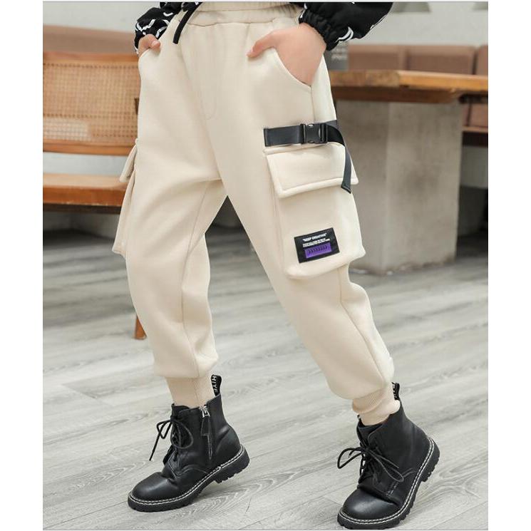 秋冬パンツ キッズ子供~ジュニア ワイドパンツ チノパン 裏起毛 ボトムス 厚手 防風防寒 男女兼用 カジュアルウェア ダンス衣装 ヒップホップ 2枚送料無料|a-s-k|06