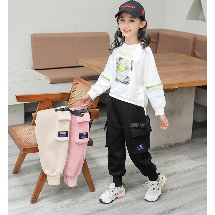 秋冬パンツ キッズ子供~ジュニア ワイドパンツ チノパン 裏起毛 ボトムス 厚手 防風防寒 男女兼用 カジュアルウェア ダンス衣装 ヒップホップ 2枚送料無料|a-s-k|10