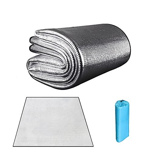 Tishion 8mm 銀マット 200×250cm アルミフィルム ピングシート 両面アルミ 防水 防湿 断熱 ピクニックシート キャンプマッ