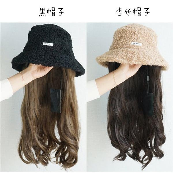 かつら ウィッグ wig レディース 帽子付き ロング巻き つけ毛 エクステ キャップ 髪付き帽子 セミロング 自然 パーマ 髪の毛 女性用