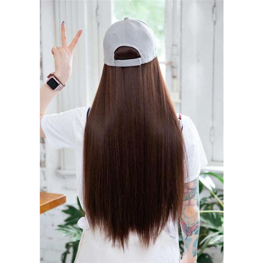 かつら ウィッグ wig レディース 帽子付き つけ毛 エクステ キャップ 髪付き帽子 セミロング 自然 パーマ 髪の毛 女性用