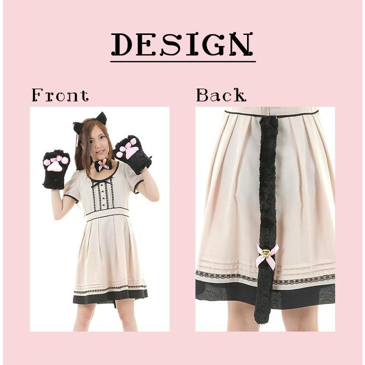 ねこコスプレ アイテム4点セット 耳カチューシャ 首輪 肉球 しっぽ ディズニー チェシャ猫 黒猫 白猫 ブラウン グレー ピンク Cat Wear A Style Yahoo Shop 通販 Yahoo ショッピング