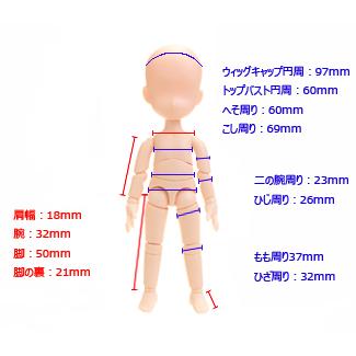 オビツ ボディ マグネット付き ヘッド セット ナチュラル / ホワイティ
