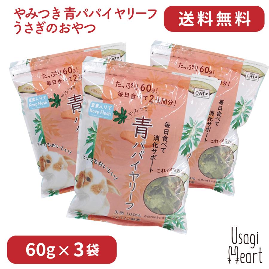やみつき 青パパイヤリーフ 60g×3袋 カワイ おやつ セット うさぎの